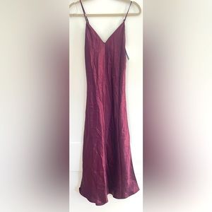 Rag & Bone maroon slip midi dress